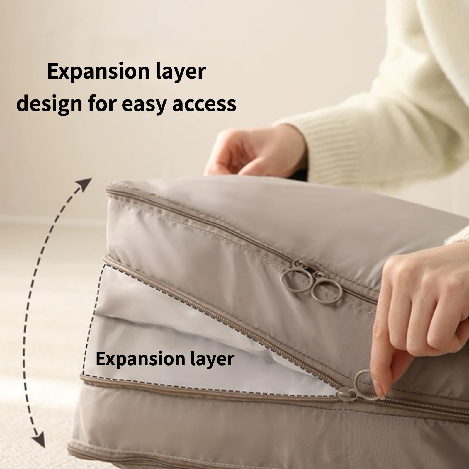 Organizer a compressione ultra salvaspazio, cubi da imballaggio, impermeabile e a prova di umidità, ad alta capacità, per coperte, vestiti, piumoni (grigio, 21,2 x 16,2 x 11,8 cm, 2 pezzi