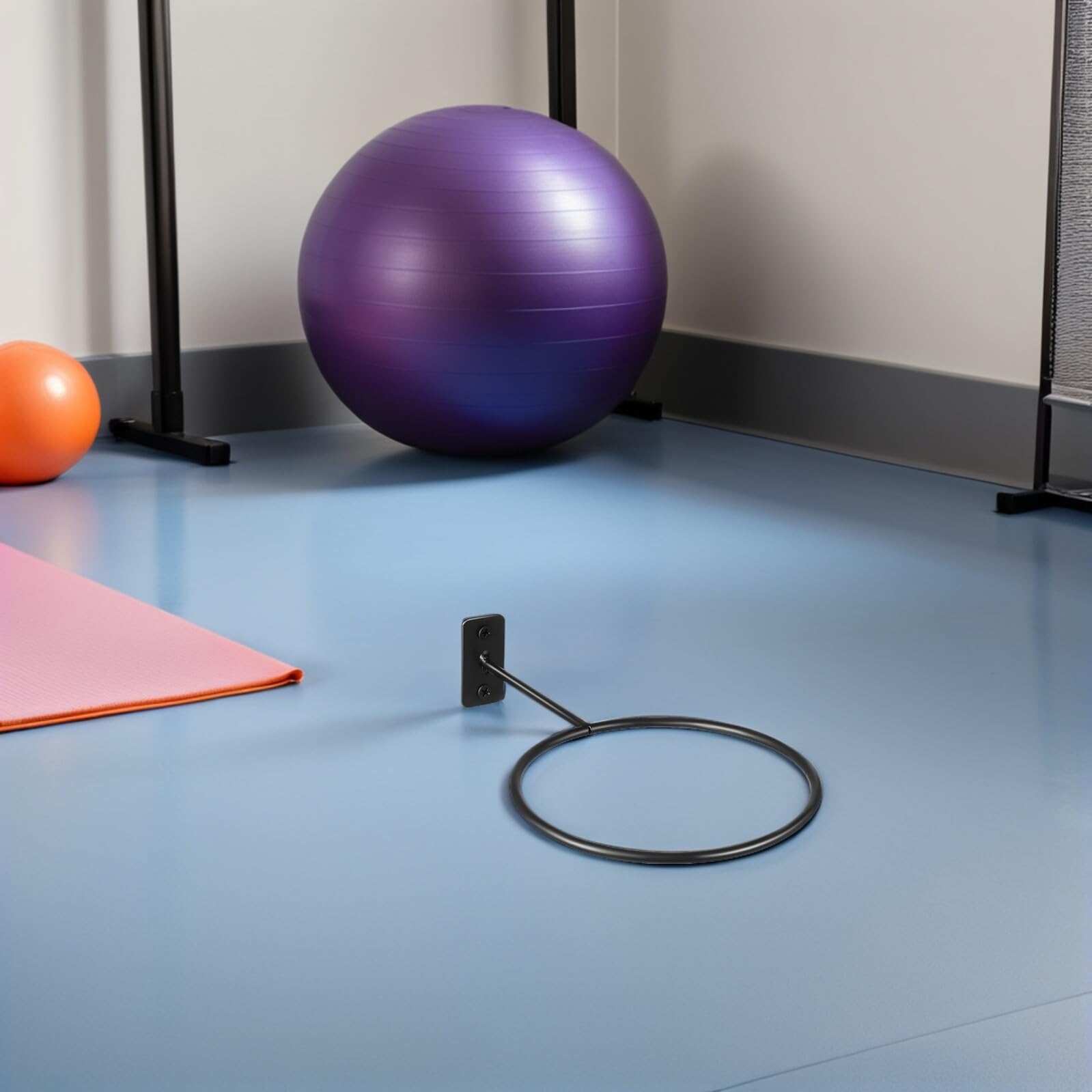 Soportes de pared para pelotas de ejercicio, estante de metal negro para baloncesto, fútbol, voleibol, rugby - 6 unidades, perfecto para uso deportivo y nizat