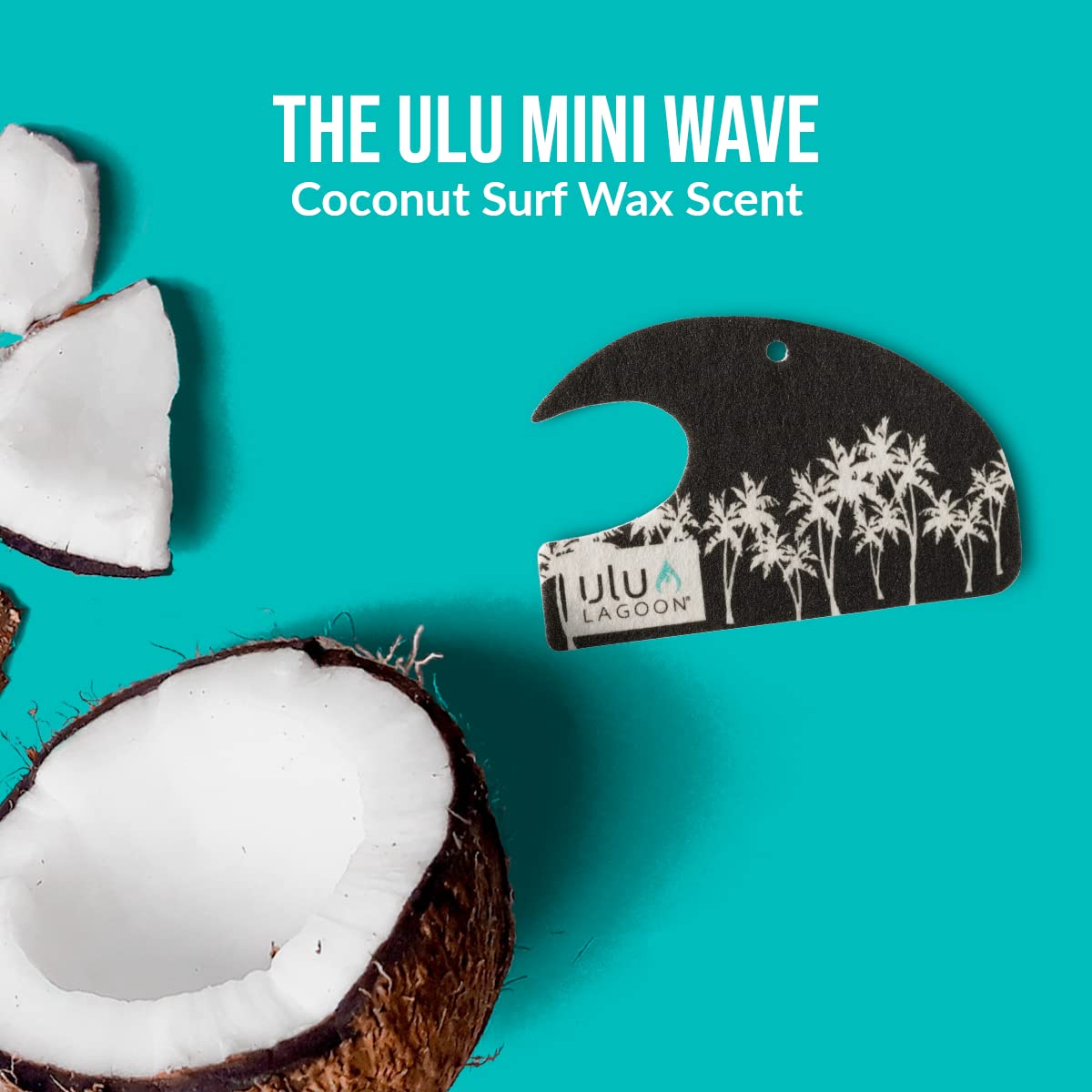 ulu Lagoon Ambientador colgante para coche, aroma a cera de surf de coco de playa tropical, mini onda, ambientador de coche de larga duración, fabricado en Estados Unidos, paquete de 3 (palmeras