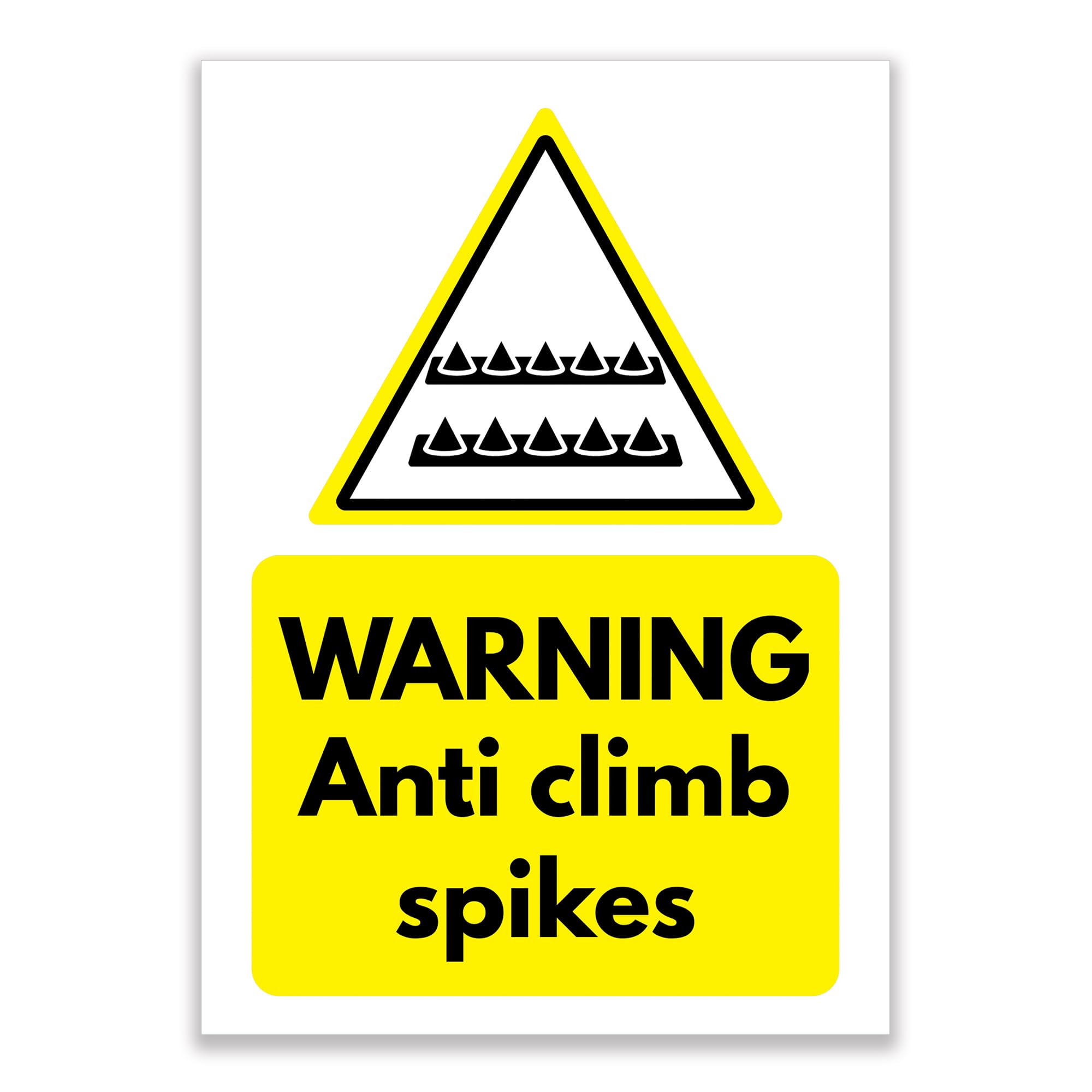 Warning Anti Climb Spikes Sign No.510 A3 โ No Holes