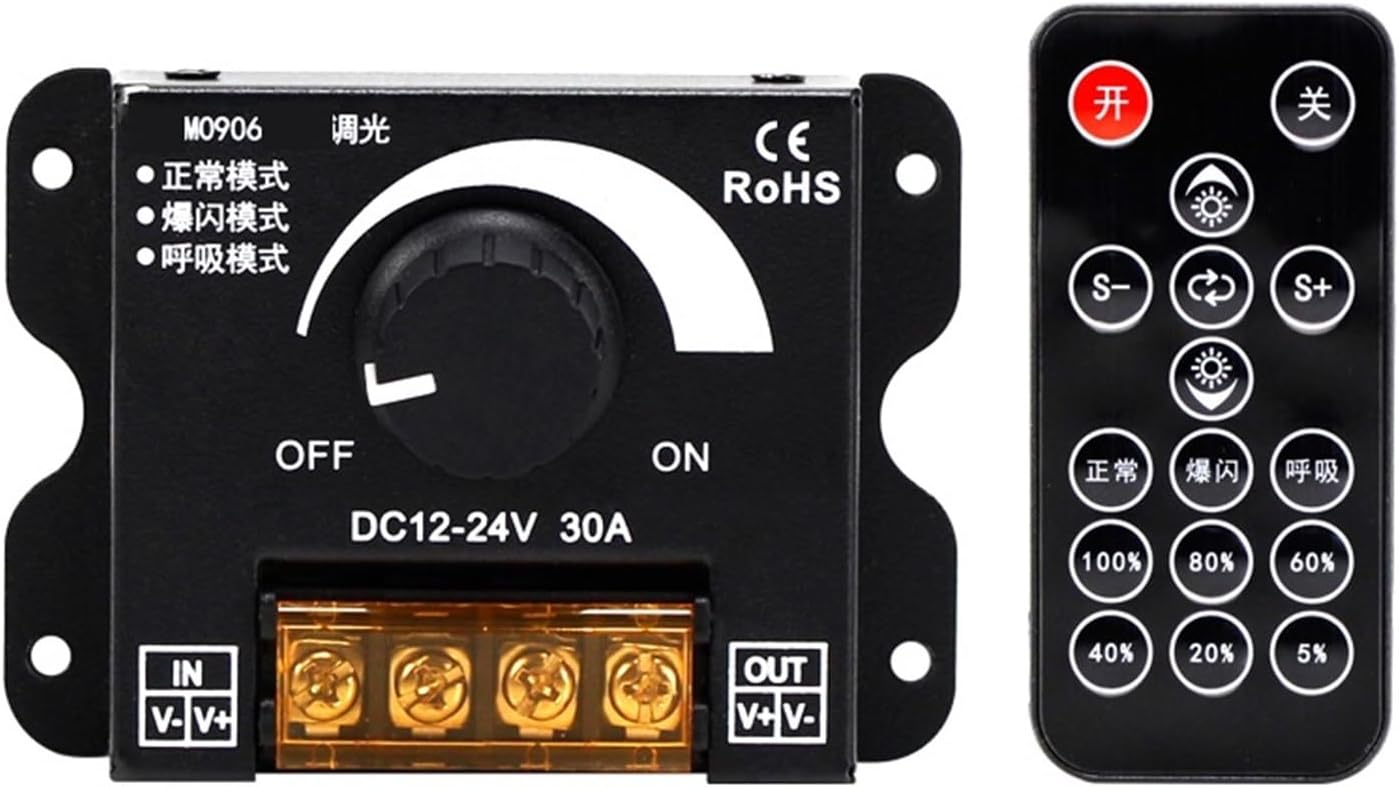 M0906 dimming 12V24V Low Voltage Advertising Light Box Remote Control Brightness Adjustment Controller Light bar Light with LED dimmer LED Controller(Manual knob Upgrade)