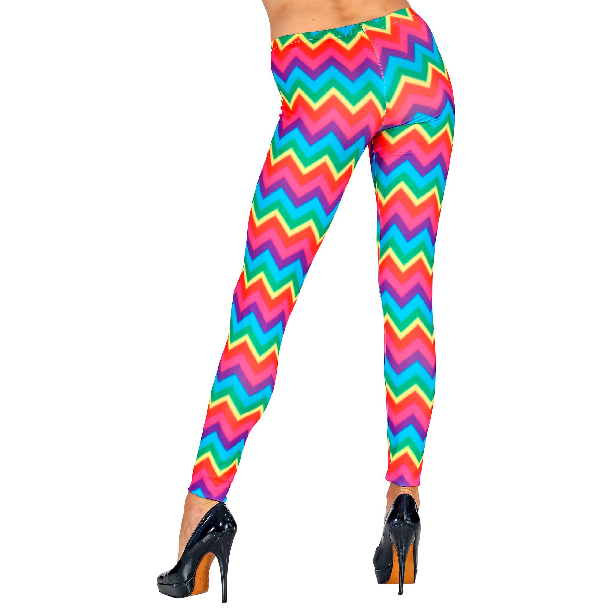 W WIDMANN MILANO Party Fashion - Legginsy 80s, lata 80, gorączka disco, zły smak, wzór w paski, impreza tematyczna, karnawał