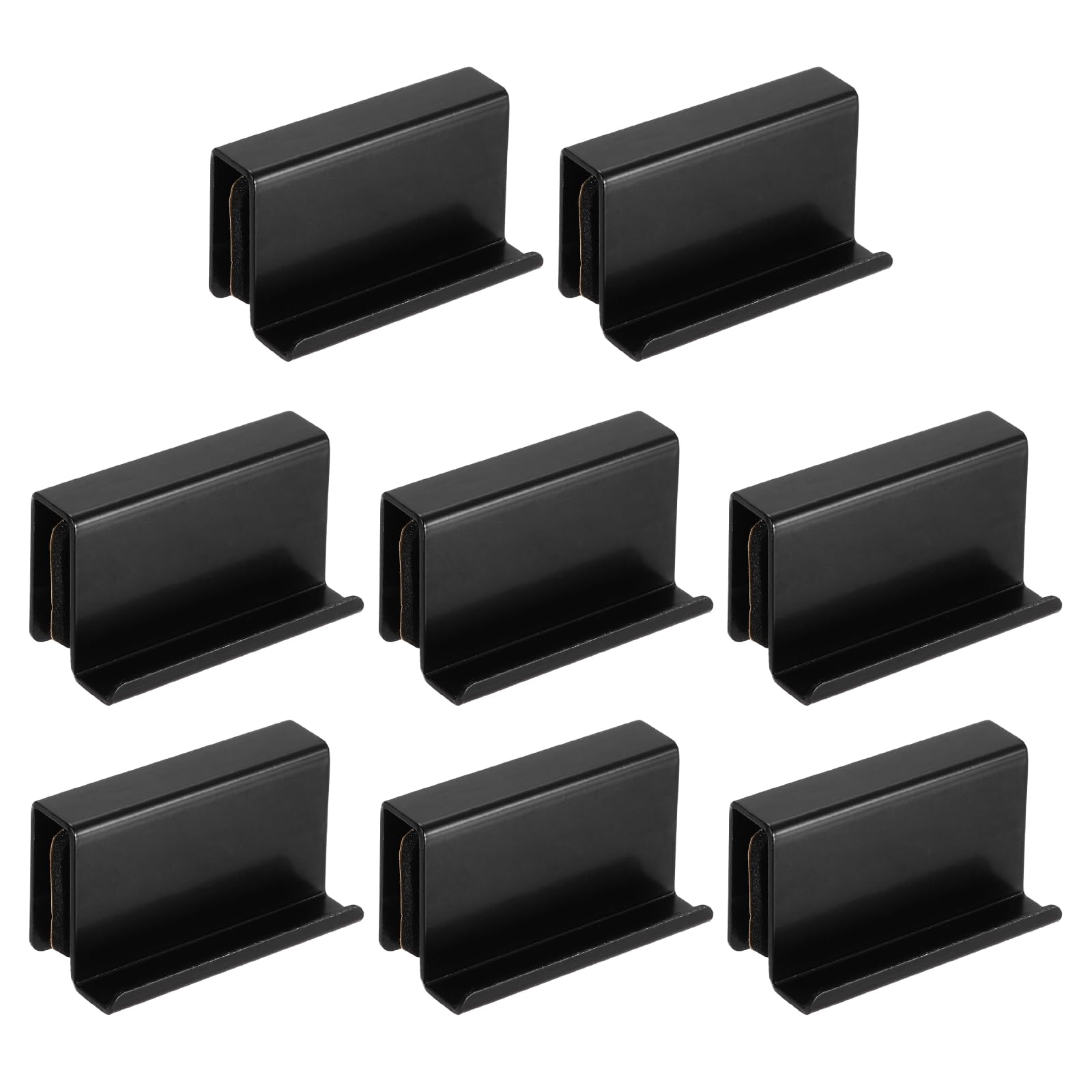 sourcing map 8Pcs 1.6" Glass Finger Edge Pull, Steel Window Display Door Clips, Concealed Cabinet Door Handle for Drawers, Wardrobes, Display Glass Case, Furniture, Black — image 1