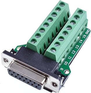Oiyagai DB15 Female Riveting Connector Breakout Board RS232 Serial to D-SUB Terminal Block Connector Signal Module