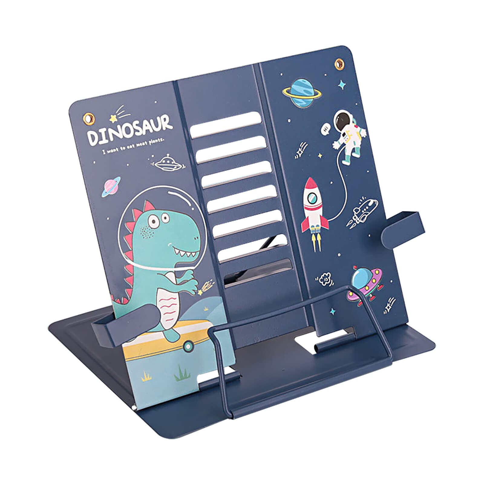 GmeDhc Atril para Libros de Metal Plegable, Soporte de Libro para Lectura Ajustable, Soporte para Lectura Portátil, con 6 ángulos Ajustables, para Cocina Escuela Oficina Documentos Libros