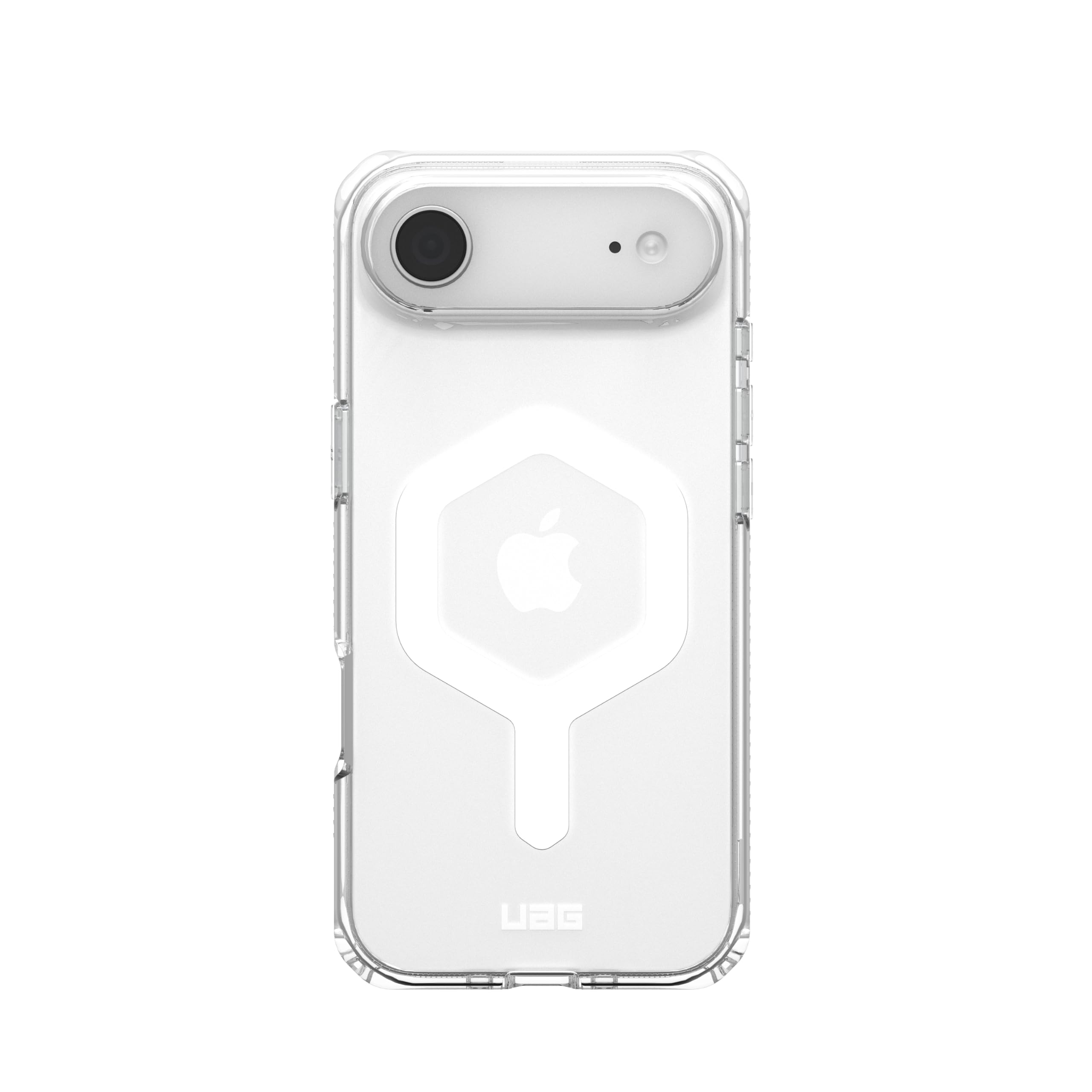 Urban Armor Gear Plyo MS Case Compatible con Apple iPhone Air Funda (Carga inalámbrica/magnética, Air-Soft Esquinas, Borde Elevado) Hielo (Transparente) / Blanco