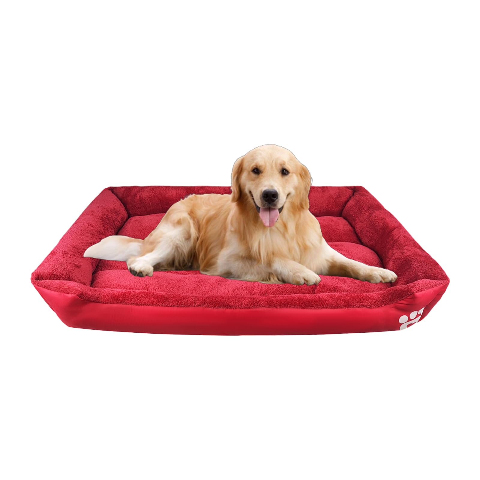 GadgetHaven Dog Bed, Dog Bed medium Washable, Anti-Anxiety, Soft Plush Non-Slip Bottom Pet Bed - Small | Medium | Large Size Mattress Mat (Wine Red, M)