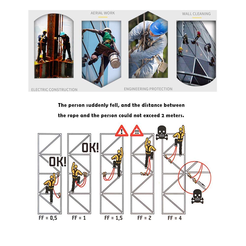SwaYve Arnés de Seguridad, Arnés de Construcción, Arnés de Seguridad de Cuerpo Completo Protección Contra Caídas, para Elevación Aérea, Herrero, Andamio, Torre, Escalada de Árboles