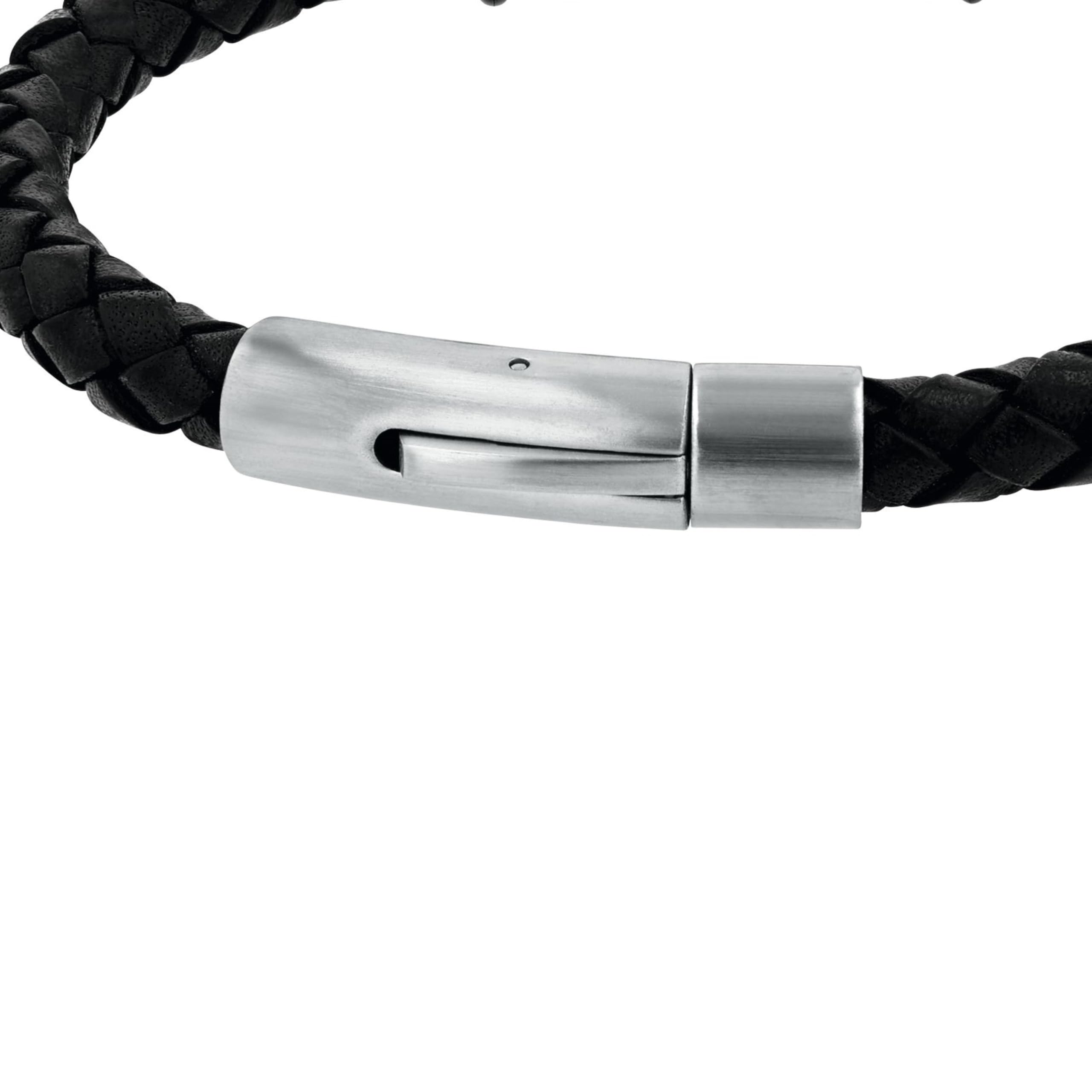 Amor Armband 925 Sterling Silber Herren Armschmuck, Leder, Silber, Kommt in Schmuck Geschenk Box