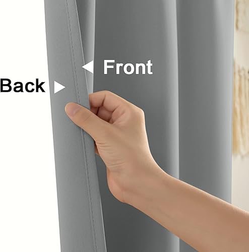 Miniatura 5 de XTMYI Cortinas cortas para ventana de baño, persianas impermeables de 48 pulgadas de largo, para ventana de ducha, 2 paneles, gris claro