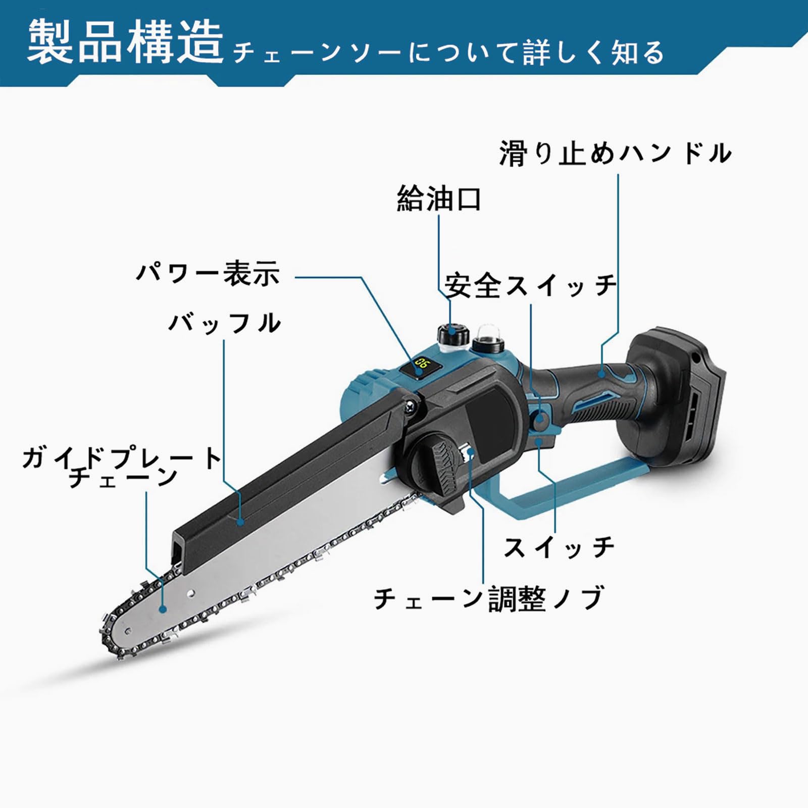 Amazon | Sxnaota チェーンソー 充電式 8インチ 21V 大容量3.0Ah