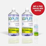 SoPure 2X945 mL Lavande liquide Hand Sanitizer Recharges Bouteilles (avec un vaporisateur de taille de voyage gratuite) - Ingrédients végétaux naturels & Enrichi en vitamine E - Hydratant non collant