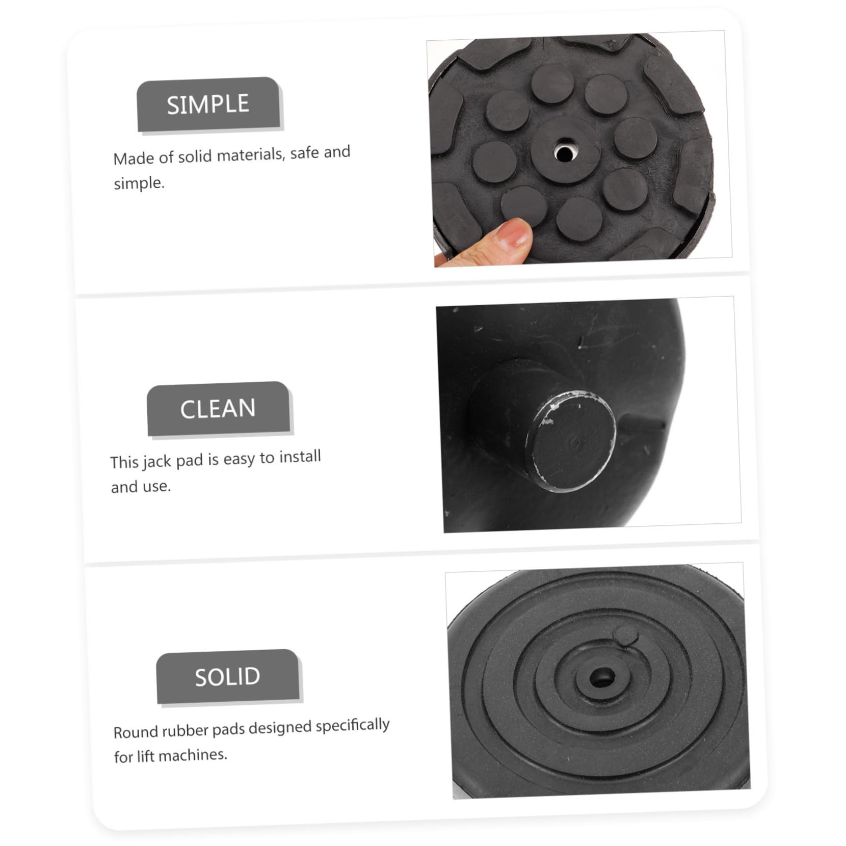 SHINEOFI Protezioni per Adattatore Martinetto Idraulico, Tamponi Accessori per Sollevatore, Design Orizzontale, in Gomma e Acciaio, 3 Ton