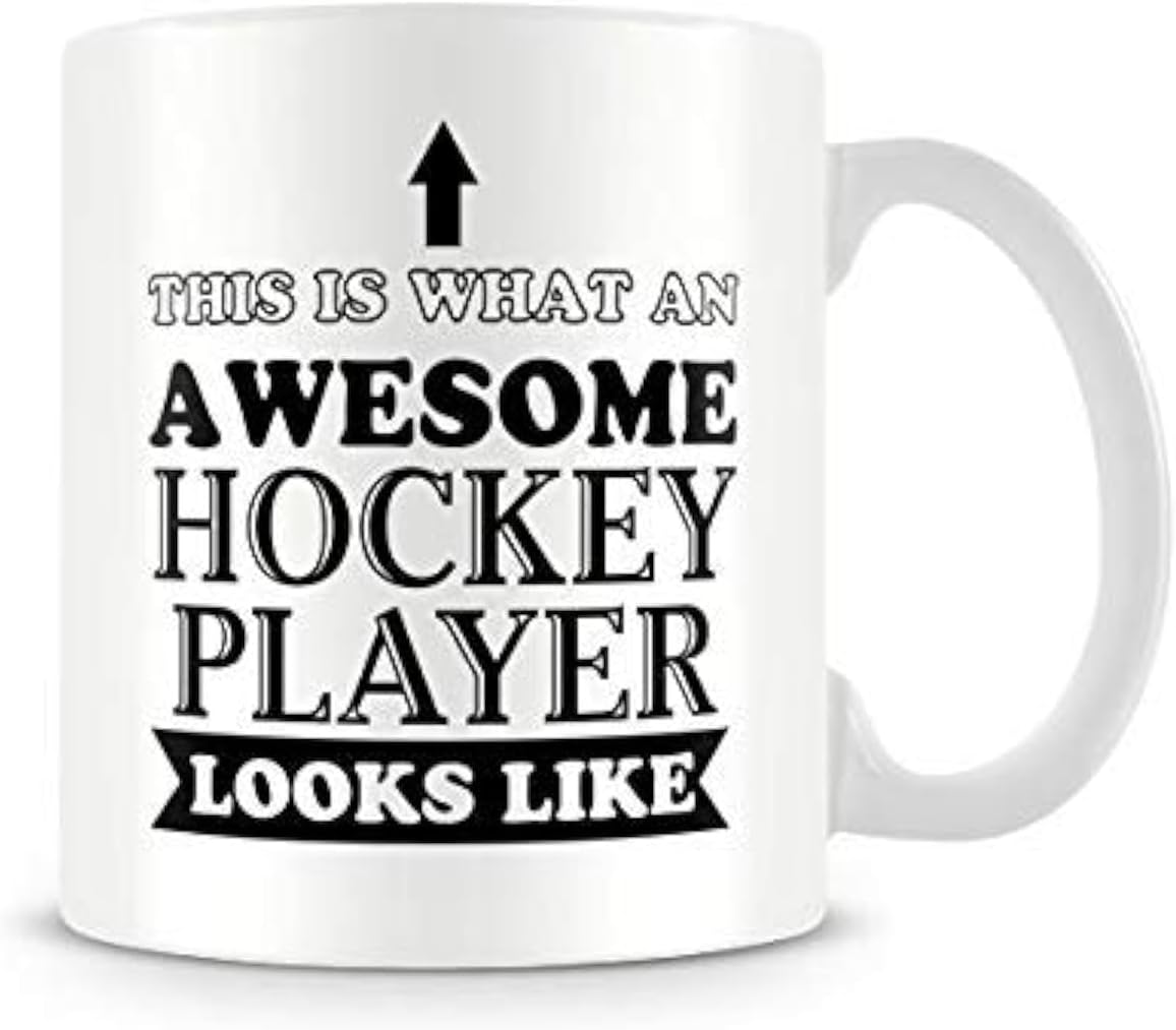 Awesome Hockey Player - Printed Sport Mug - Great Gift/Present Idea, Ceramic, 11fl.oz.
