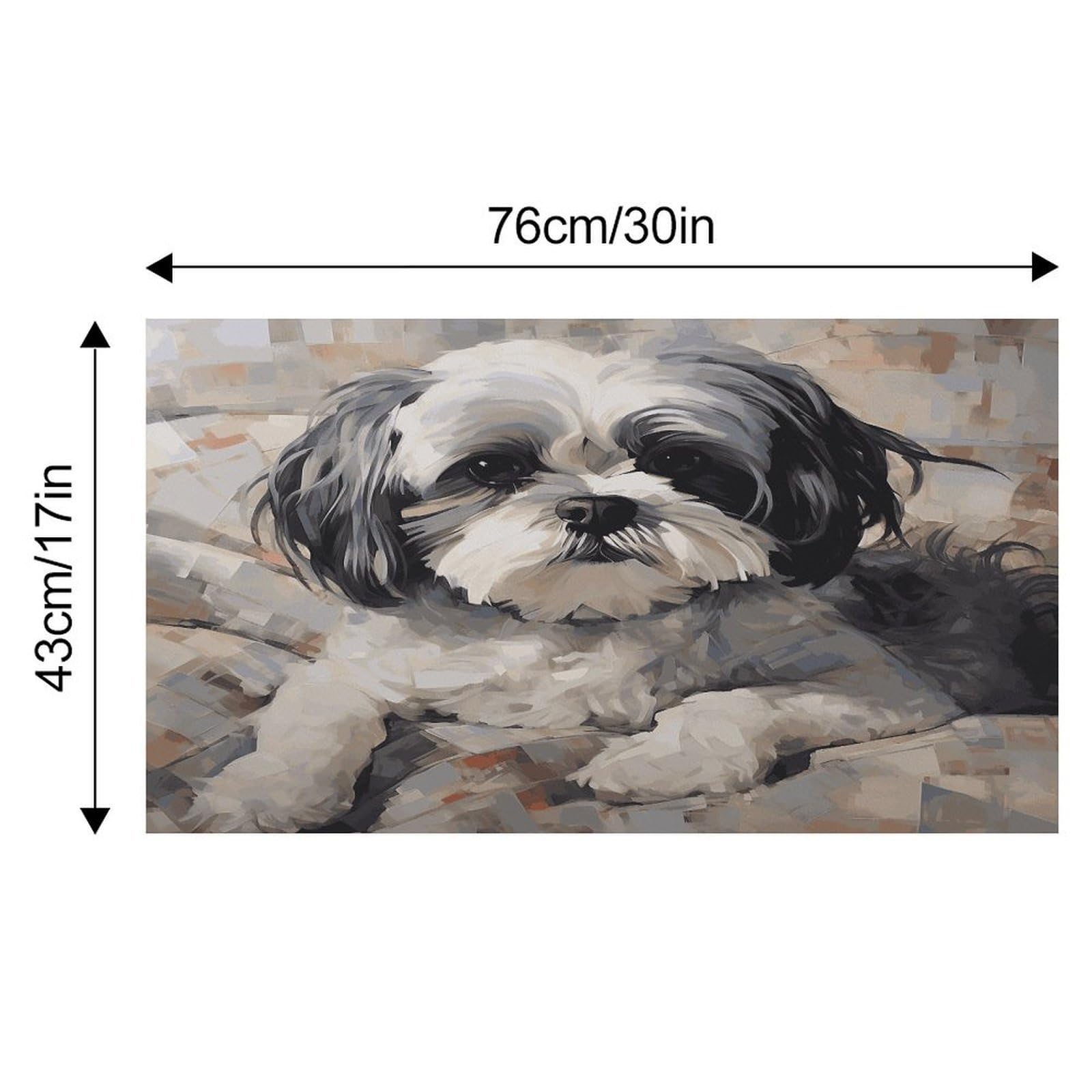 Shih Tzu Tapis de nourriture pour chat – Tapis d'alimentation antidérapant pour chien facile à nettoyer pour la nourriture et l'eau, tapis de gamelle pour chien et chat, 43,2 x 76,2 cm