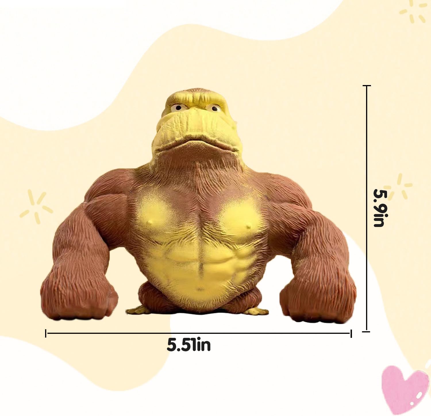 Stretchy Gorilla Fidget Toy, Stress Relieving Splat Monkey, Squishy Monkey Toy, Ideal Gifts for Kids, Birthday & Christmas