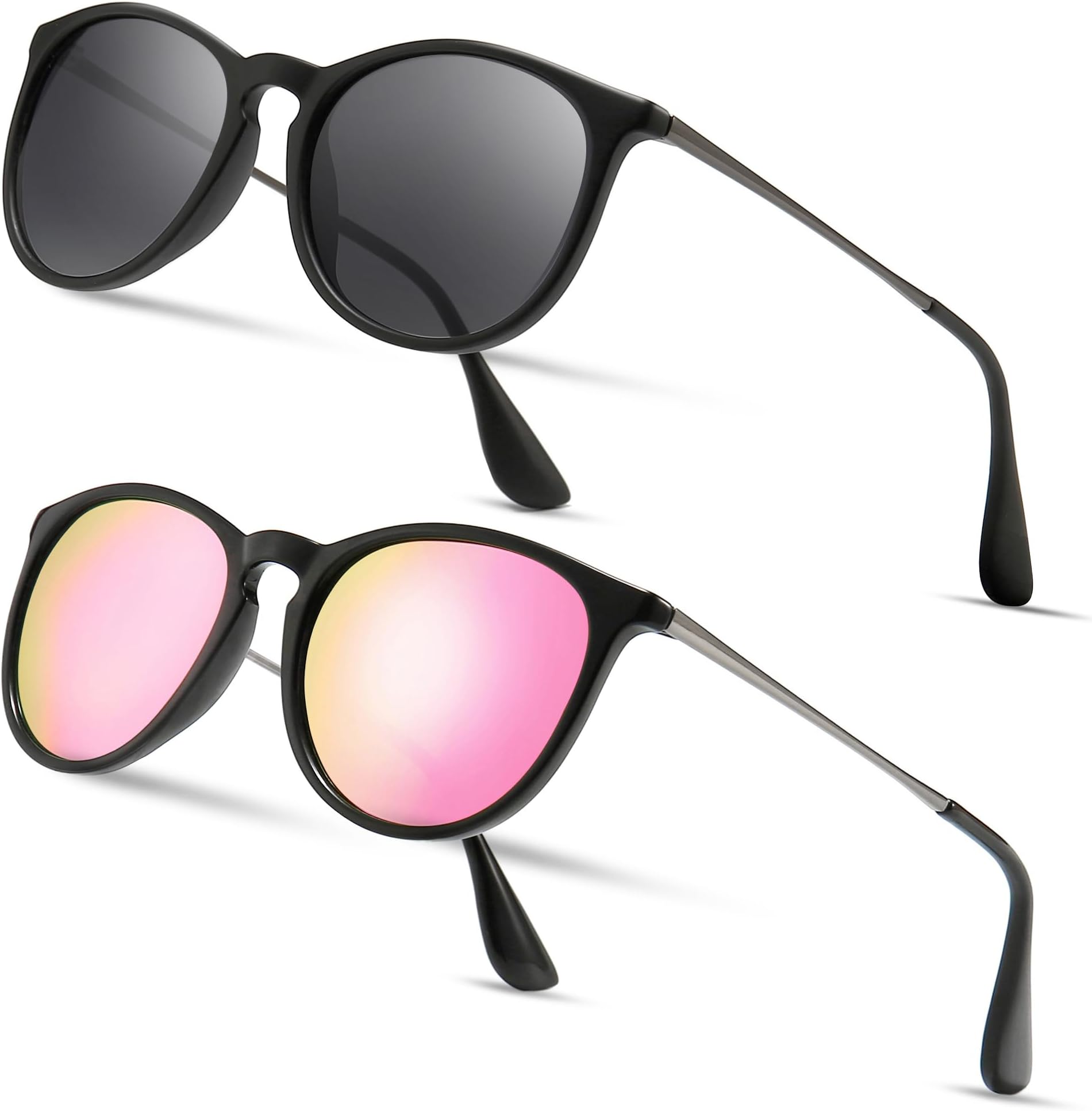 SUNGAIT Premium Vintage Round Sunglasses for Women Men Classic Retro Trendy Style