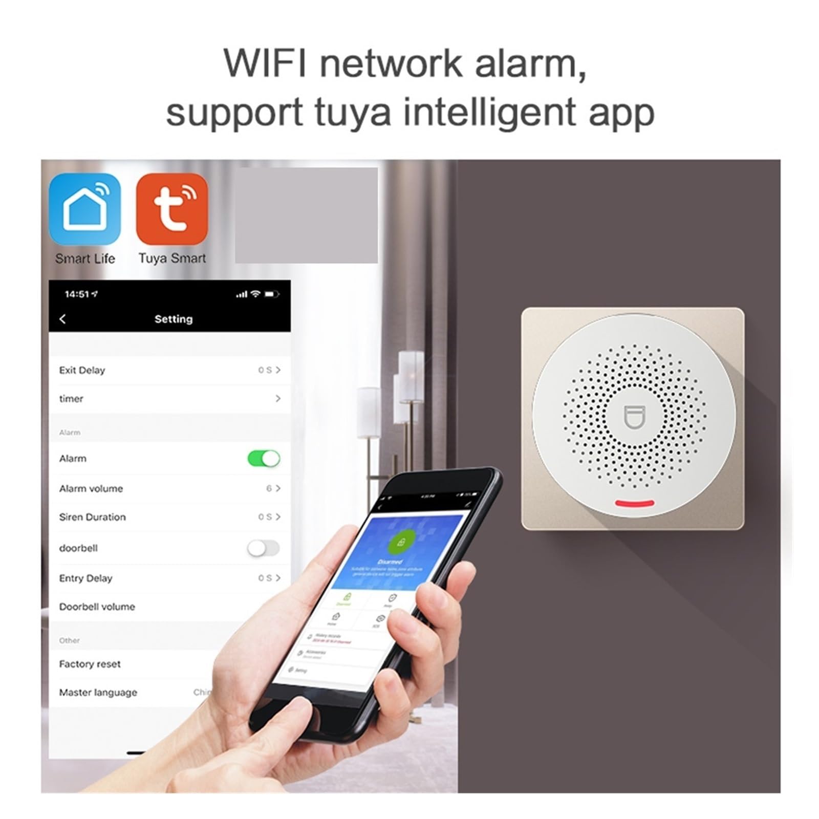 Sistemi Allarme Casa Di Allarme Wi-Fi Antifurto Sicurezza Wireless Con Rilevatore Movimento Sensore Porta Controllo App Smart Home Kit(G.)