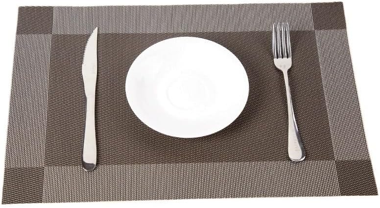 Placemat PVC Western Placemat Insulation Mat Hotel Family Washout Table Mat(Black)