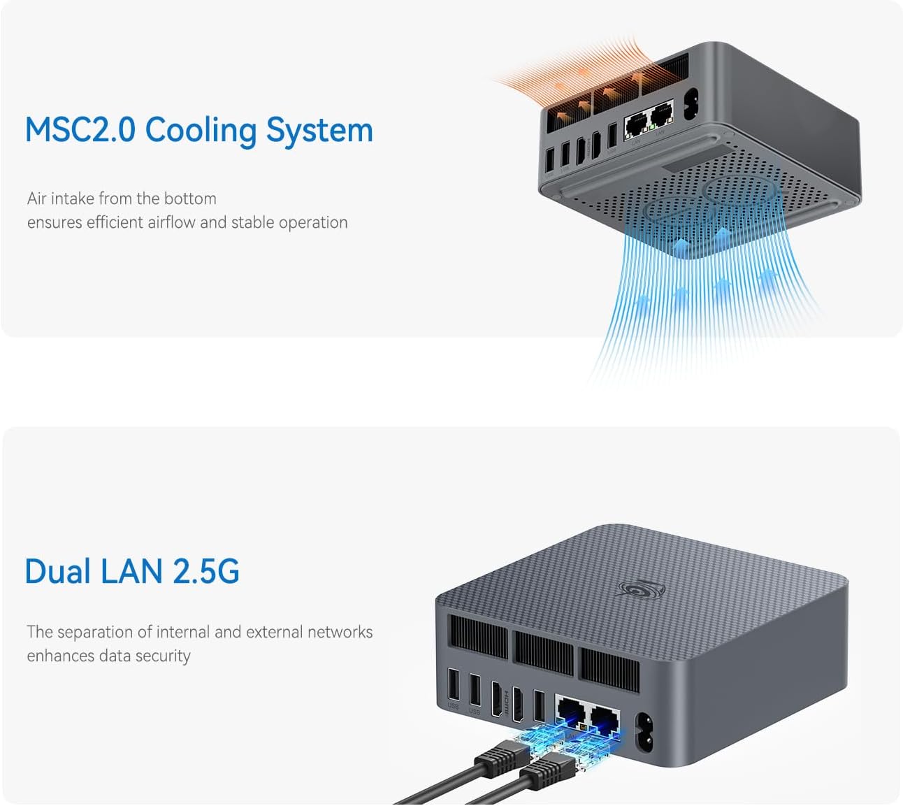 Beelink EQi13 Mini PC, Intel Core i5-13420H(8C/12T, up to 4.6GHz), Mini Computer with 16GB DDR4 RAM 500GB M.2 PCIe 4.0x4 SSD, Micro PC Support 4K@60Hz Dual Screen Display/2.5G LAN/WiFi6/BT5.4 image 4
