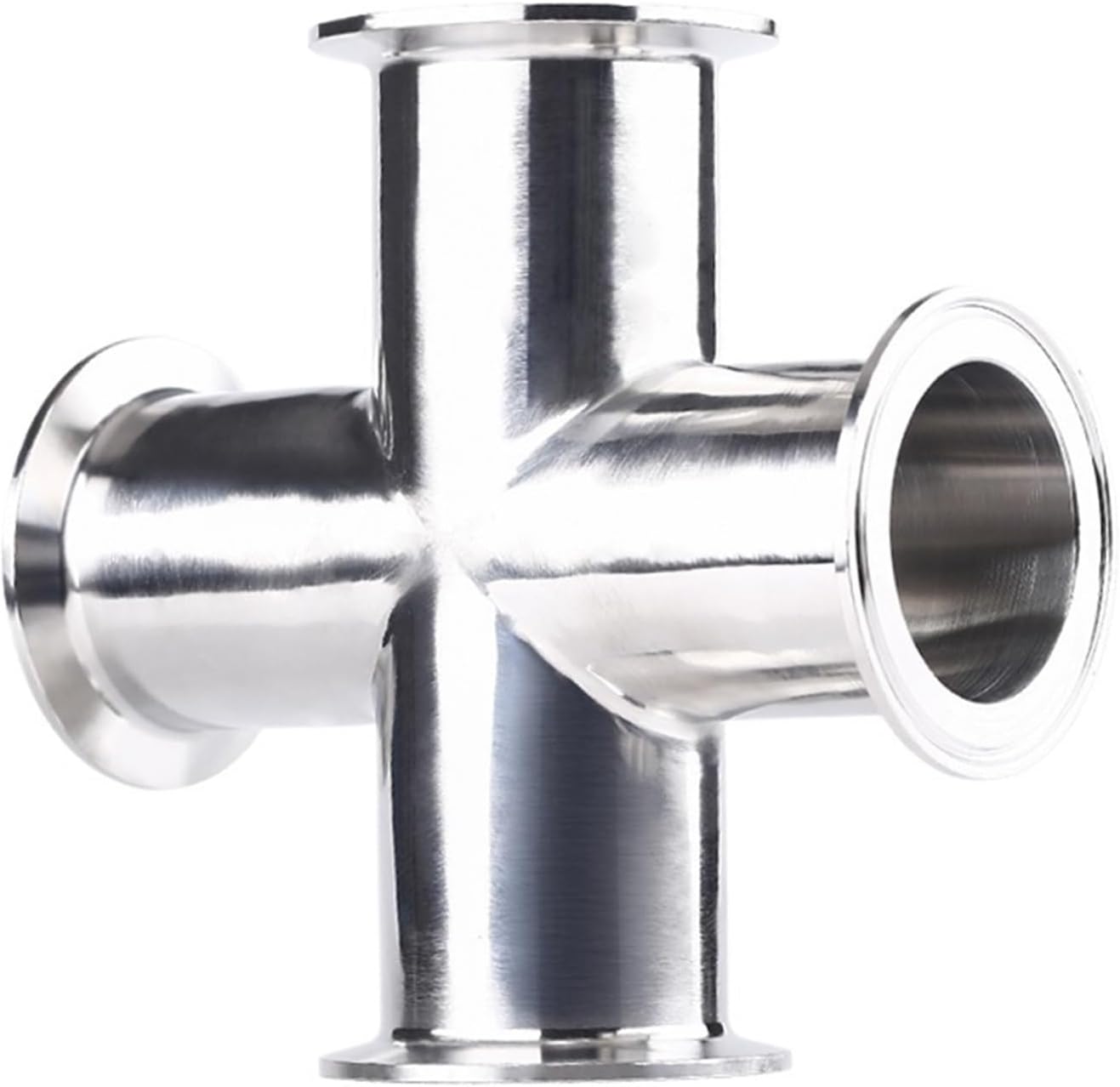 3/4" 1” 2“ 3” 4” Pipe OD 19mm-108mm Stainless Steel SS304 4 Way Cross Sanitary Fitting Tri Clamp Feerule OD 50.5-119mm Home Brew(32mm x ferrule 50.5)