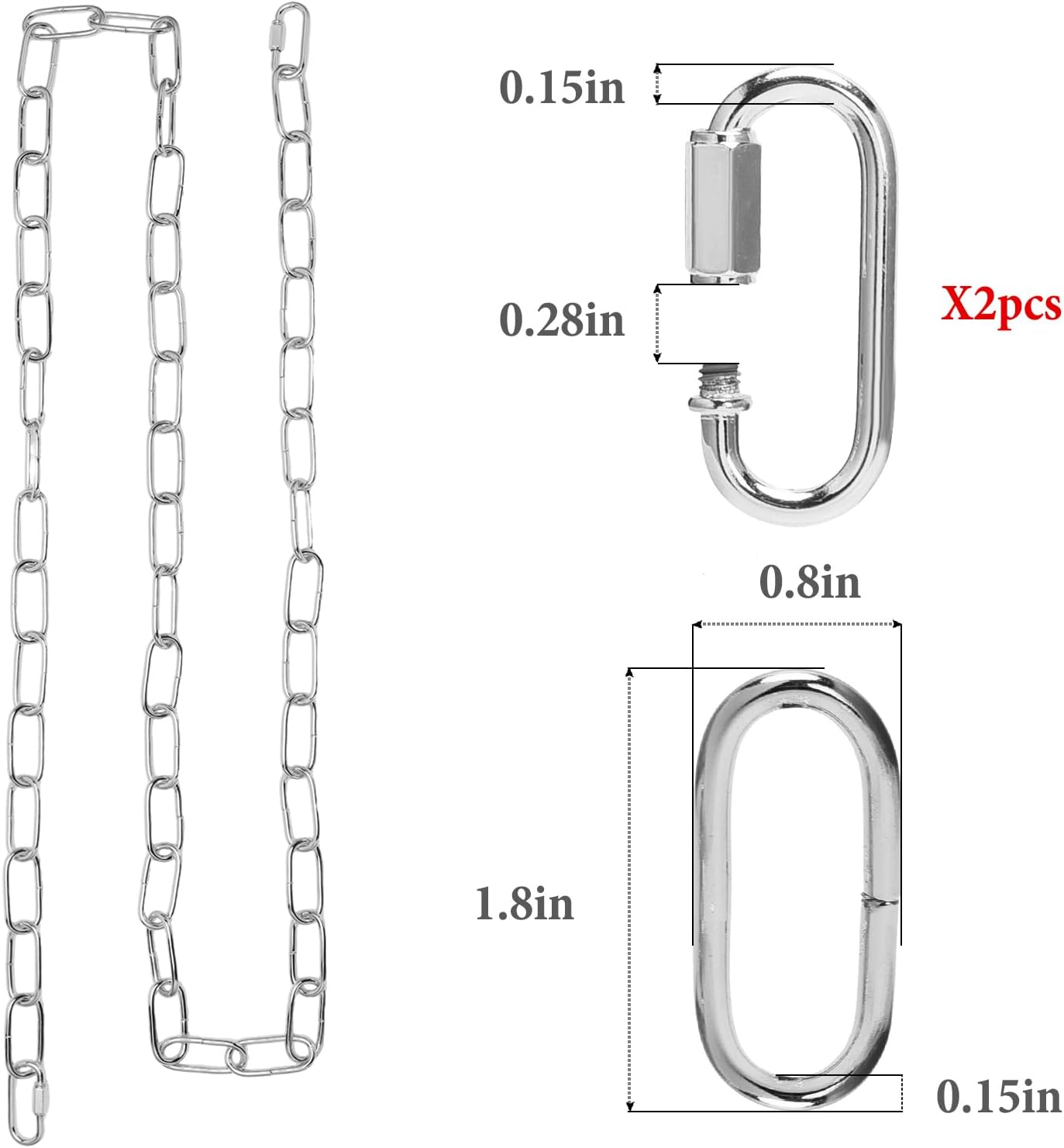 Chandelier Chain 6/10/15 Feet SANGLE SOPFFY Light Fixture Chain for Chandelier or Swag Light Fixtures,Lighting Chain Extension with Link Locks, Plant Hanging Chain(Silver, 6 Feet) Silver 6 ft