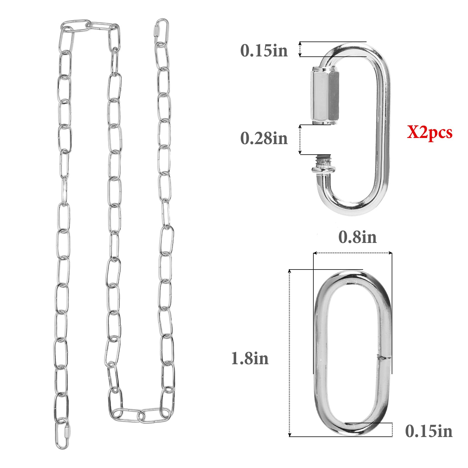 Chandelier Chain 6/10/15 Feet SANGLE SOPFFY Light Fixture Chain for Chandelier or Swag Light Fixtures,Lighting Chain Extension with Link Locks, Plant Hanging Chain(Silver, 6 Feet) — Amazon image 2