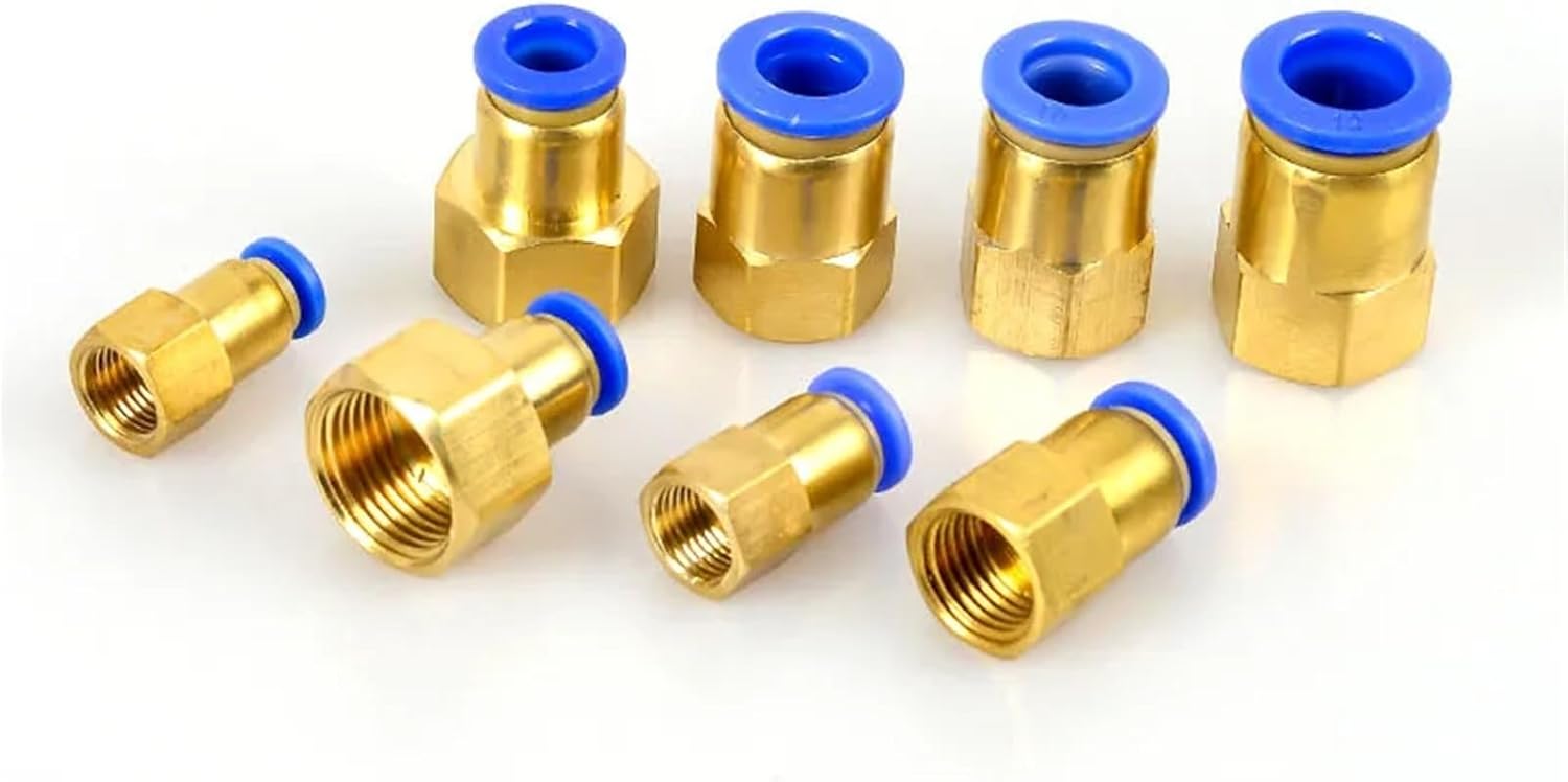 PCF Pipe Fitting 4 6 8 10 12mm Hose Tube 1/8" 3/8" 1/2" 1/4" Thread Brass Pneumatic Connector Joint 1Pcs(PCF10-02)