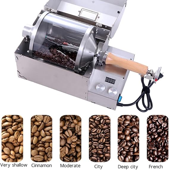 Electric Home Coffee Bean Baking Machine, Automatic Coffee Roaster, 500g Drum Coffee Bean Roasting Machine, Professional Coffee Bean Roaster for Restaurant, for Baking Coffee, Raw Beans