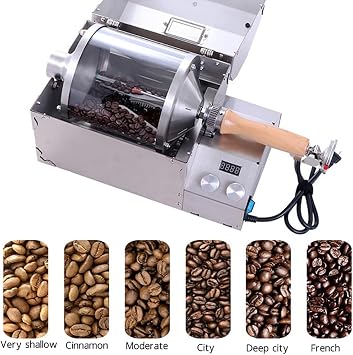 Electric Home Coffee Bean Baking Machine, Automatic Coffee Roaster, 500g Drum Coffee Bean Roasting Machine, Professional Coffee Bean Roaster for Restaurant, for Baking Coffee, Raw Beans