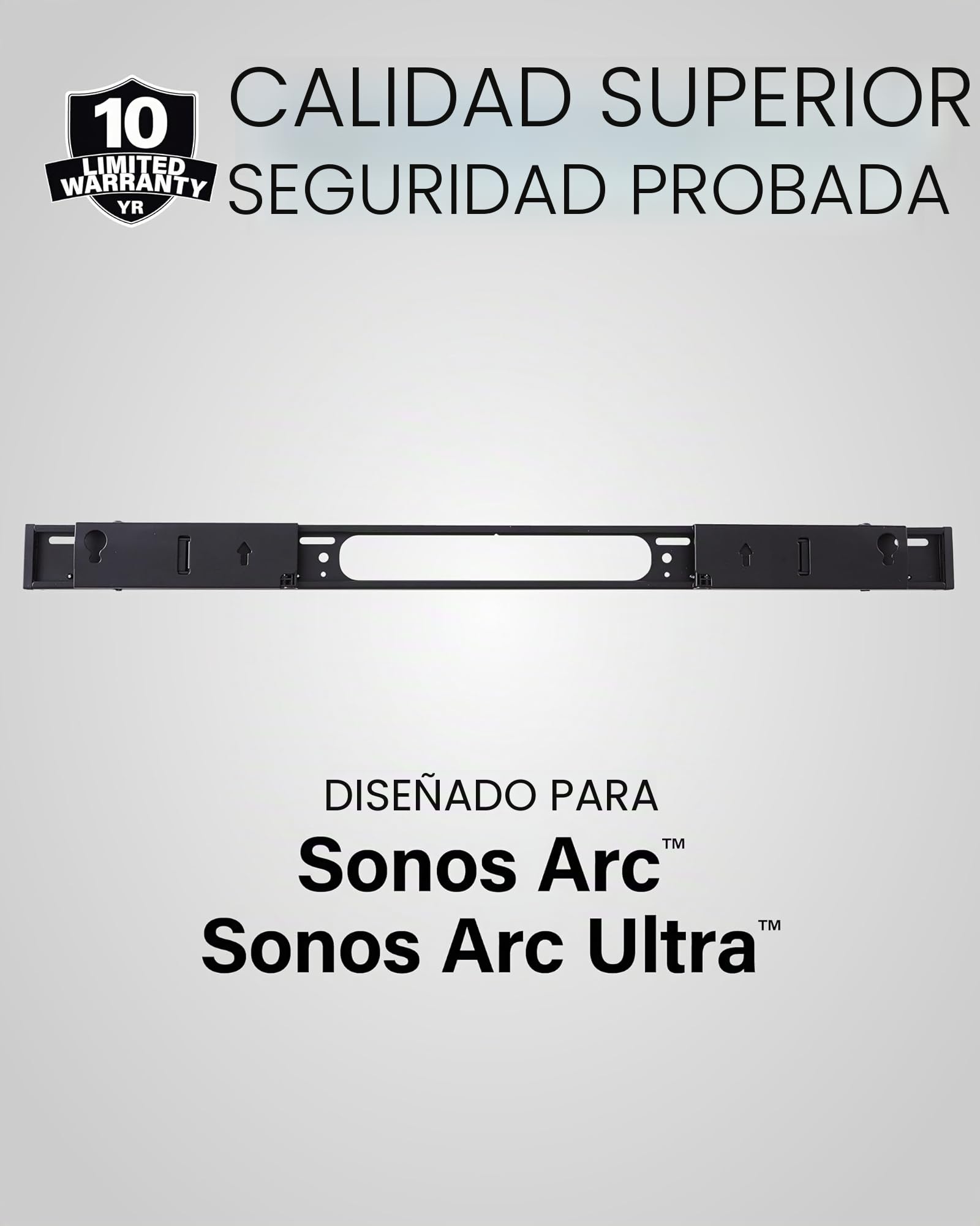Sanus Soporte de Pared para Barra de Sonido Extensible diseñado para Barra de Sonido Sonos ARC - Diseño de Perfil bajo y Mejora de Audio para Dolby Atmos -OSSAWM1-B2