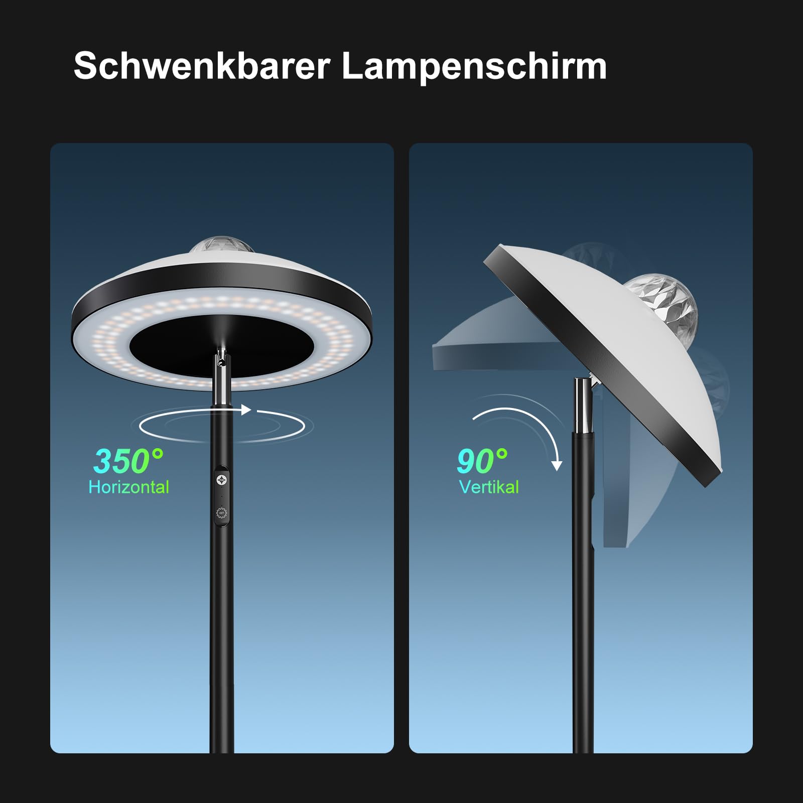 DUSKTEC 3-in-1 Stehlampe mit Galaxy Star & RGB Aurora Projektor, magnetischer Fernbedienung & Touch-Steuerung, 1400 lm, 3000K-6000K einstellbares Weiß, 10%-100% dimmbar für Wohnzimmer, Schlafzimmer