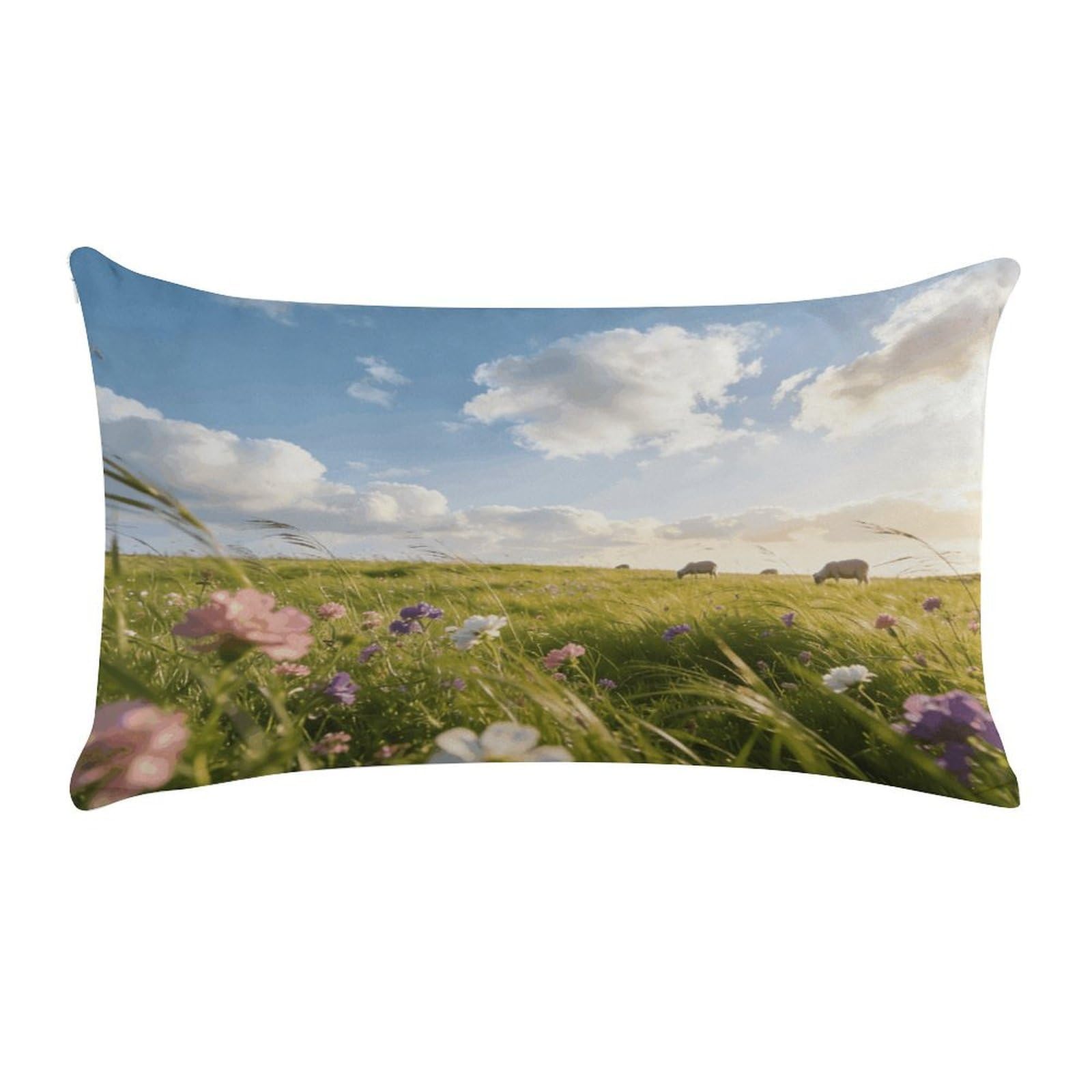 Fodpand Style Meadow Pillow Cases Set Of 1 Extra Soft Pillow Protectors With Hidden Zipper Perfect For Hotels, Guest Rooms,Bedroom 12X20 Inches Pillows Not Included