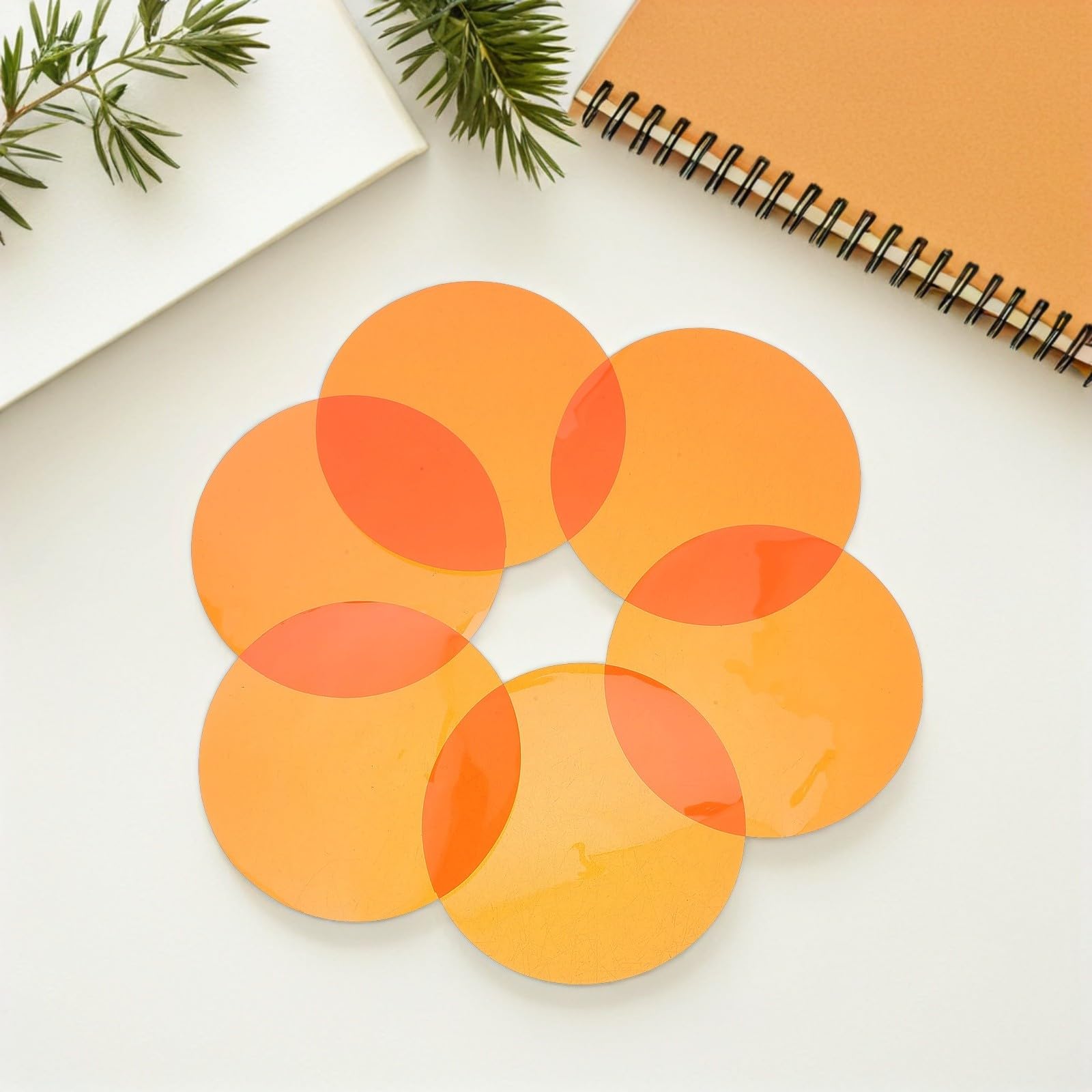 Yardenfun Filtres Gélatine Autocollants pour Éclairage LED 20 74 CM Gel Couleur Ambre Chaud Feuilles de Correction pour Spots et Lampes Ambiance Scène Dj et Maison