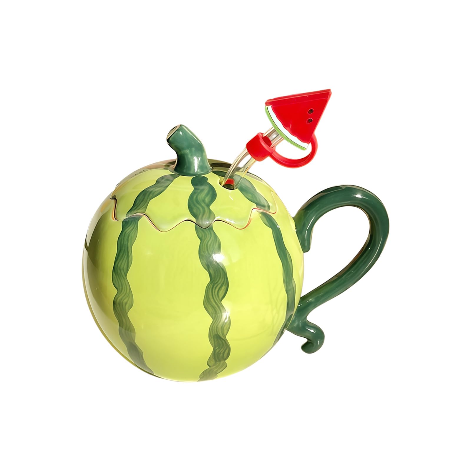 APGLSXY Creative Watermelon Pattern Ceramic Mug Cup with Accessories Novelty Coffee Mug for Special Day Surprises Ceramic Cup