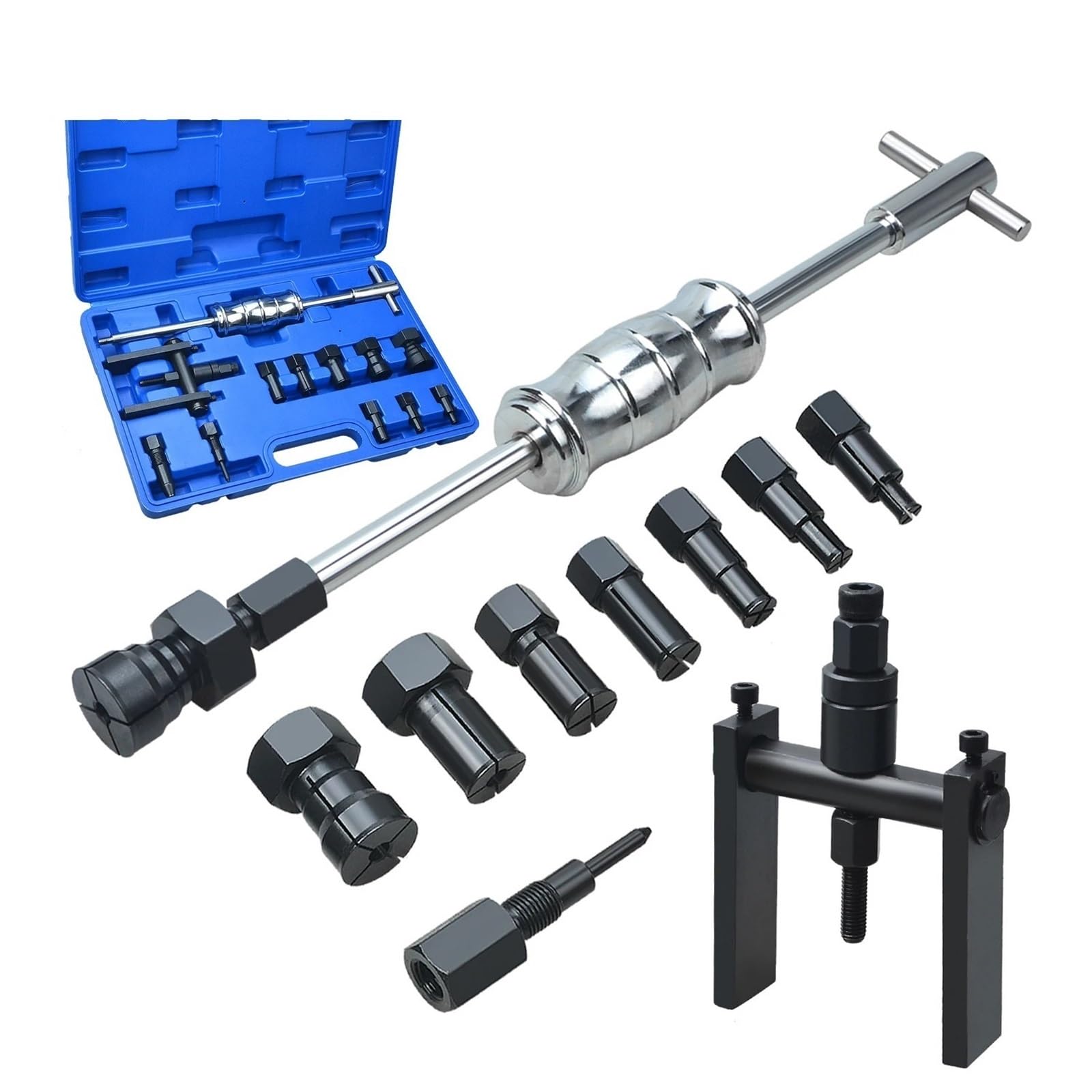 Kit d'outils d'extraction de roulements intérieurs pour Moto, 12 pièces, 8-25 mm, Marteau Coulissant, Insert Pilote, kit Retrait Interne Outil Extracteur Coffret Extraction de Roulement
