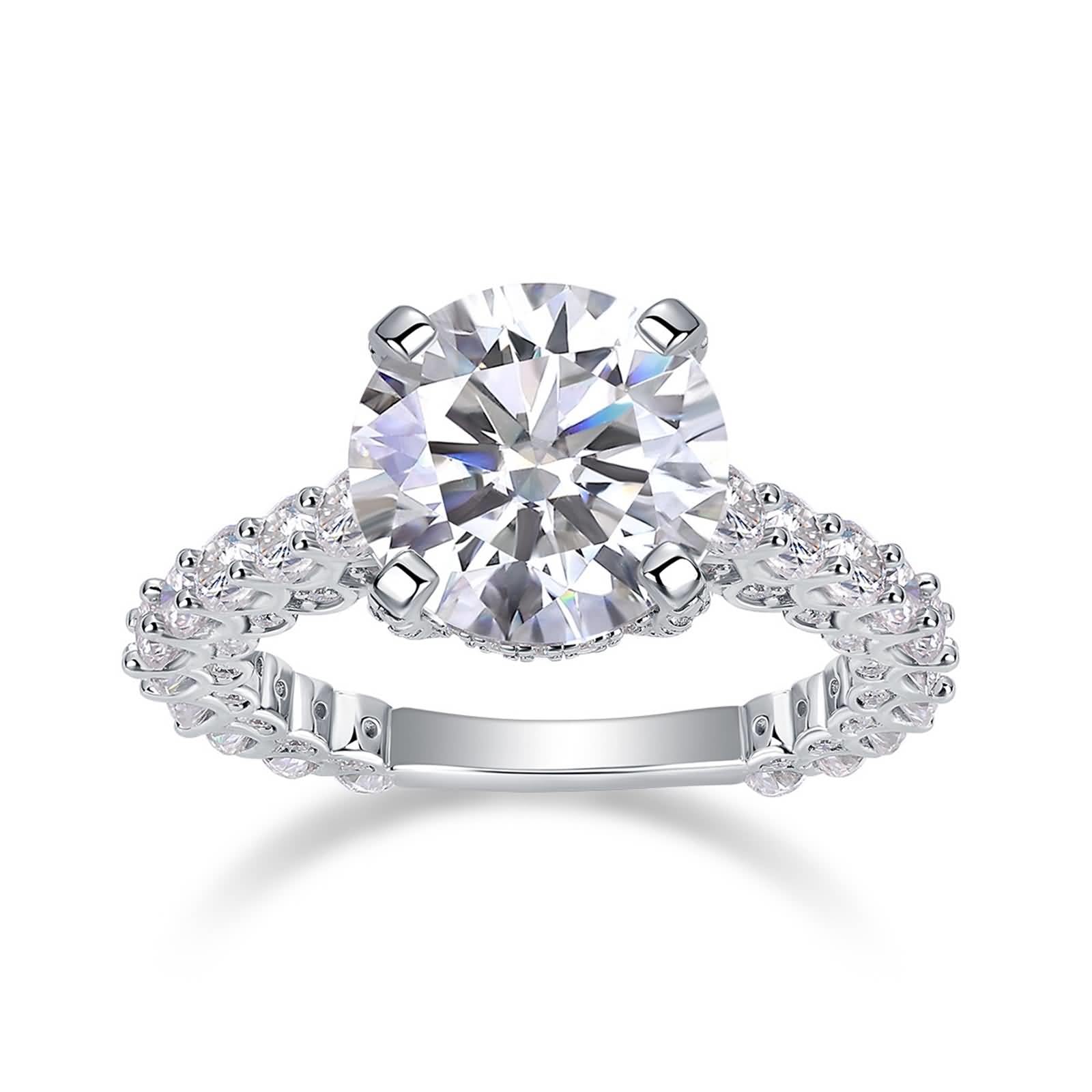Pierścionki damskie z prawdziwego złota, pierścionki zaręczynowe z 5 ct moissanite, elegancki pierścionek zaręczynowy dla kobiet
