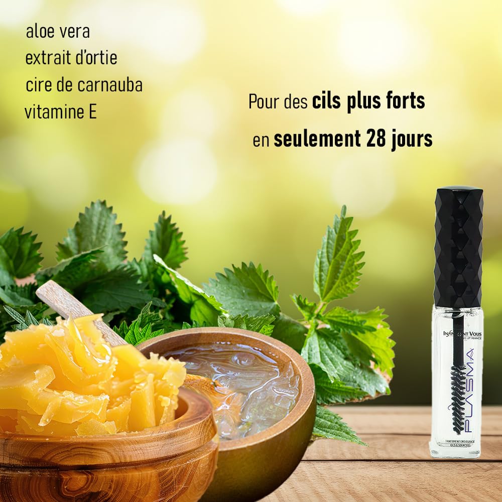 Infiniment Vous Make Up France - Siero Ciglia Allungante e Sopracciglia, Trattamento Crescita Ciglia e Sopracciglia VITAL PLASMA, per Ciglia e Sopracciglia
