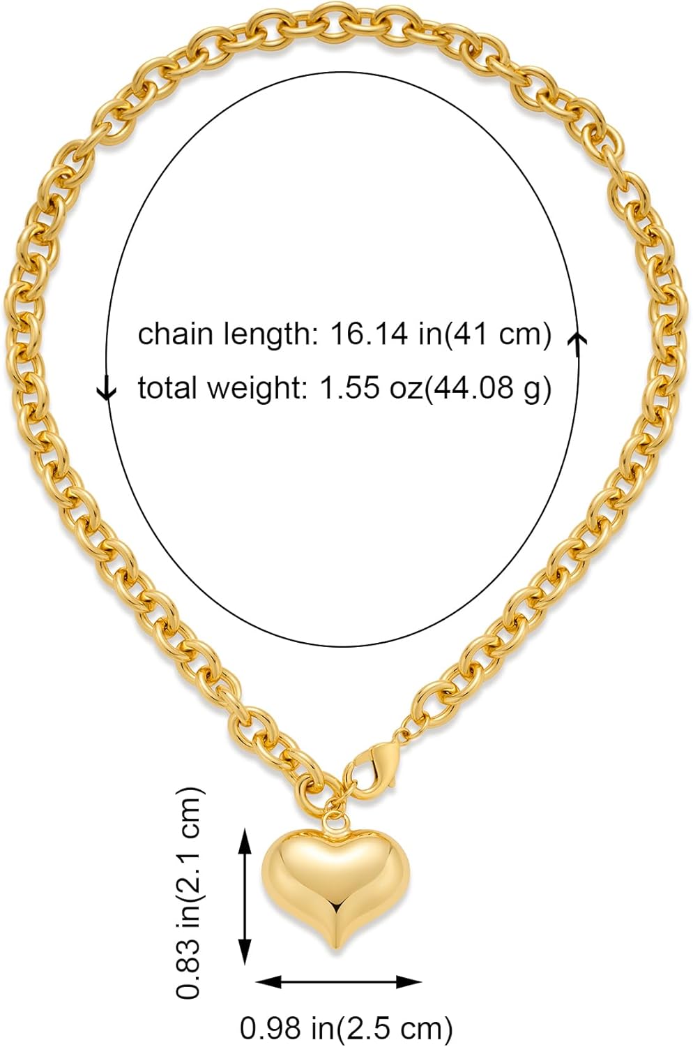 Heart/Star Pendant Necklace for Women 18K Gold Choker Necklaces Chunky Charm Necklaces Statement Necklace Trendy Jewelry - Image 7