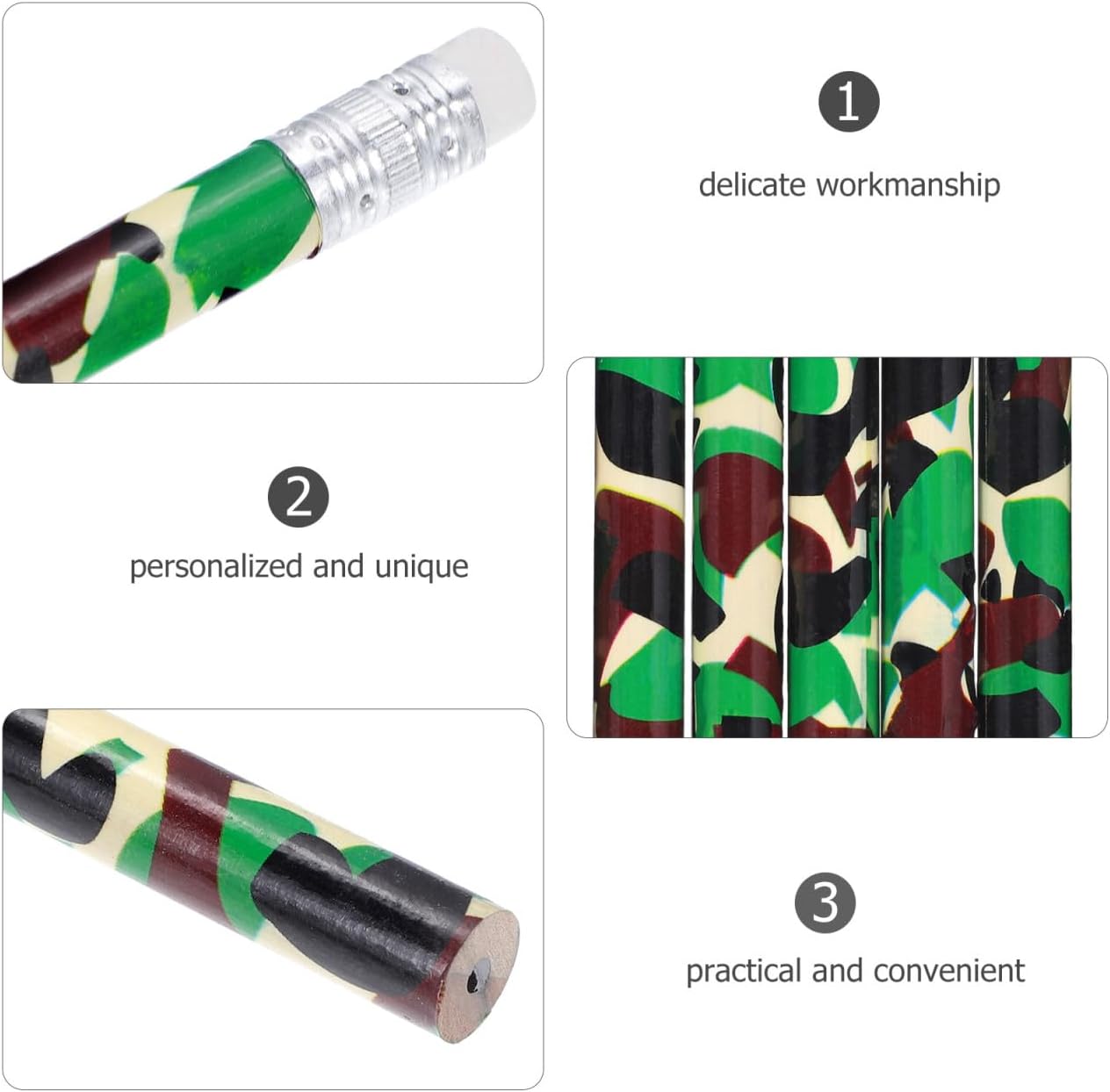MAGICLULU Bulk Camouflage Wooden Pencils for School Supplies Classroom Party Favors 200-Pack Ergonomic Design Writing and Drawing Tools for Students and Teachers