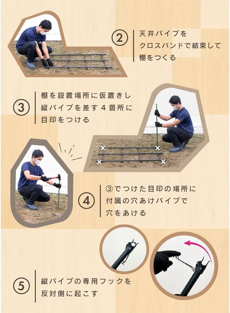 Amazon | DAIM パーゴラ 果物棚 セット 幅180cm 奥行180cm 高さ180cm