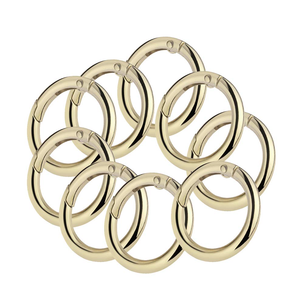 Sweieoni 20 Pièces Mousquetons Ronds à Ressort 33mm - Or Et Argent Pour Bijoux Et Sacs