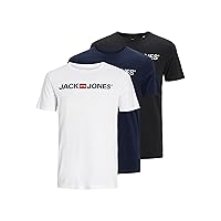JACK & JONES Jjecorp Logo Tee SS Crew Neck 3 Pezzi MP 3PK, 12137126