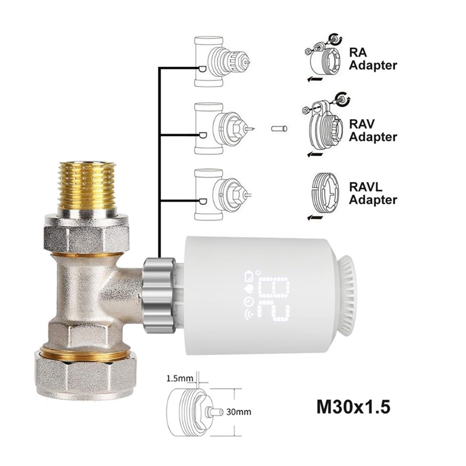 Supporto For Regolatore Di Temperatura Della Valvola Termostatica Smart TRV Del'attuatore Del Radiatore Tuya ZigBee Risparmia Sui Costi Di Riscaldamento Energetico