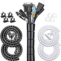 Vista 1 de Manguito de cable Orgainzer Tubos de gestión de cables en blanco y negro Guardián del cable para computadora de TV