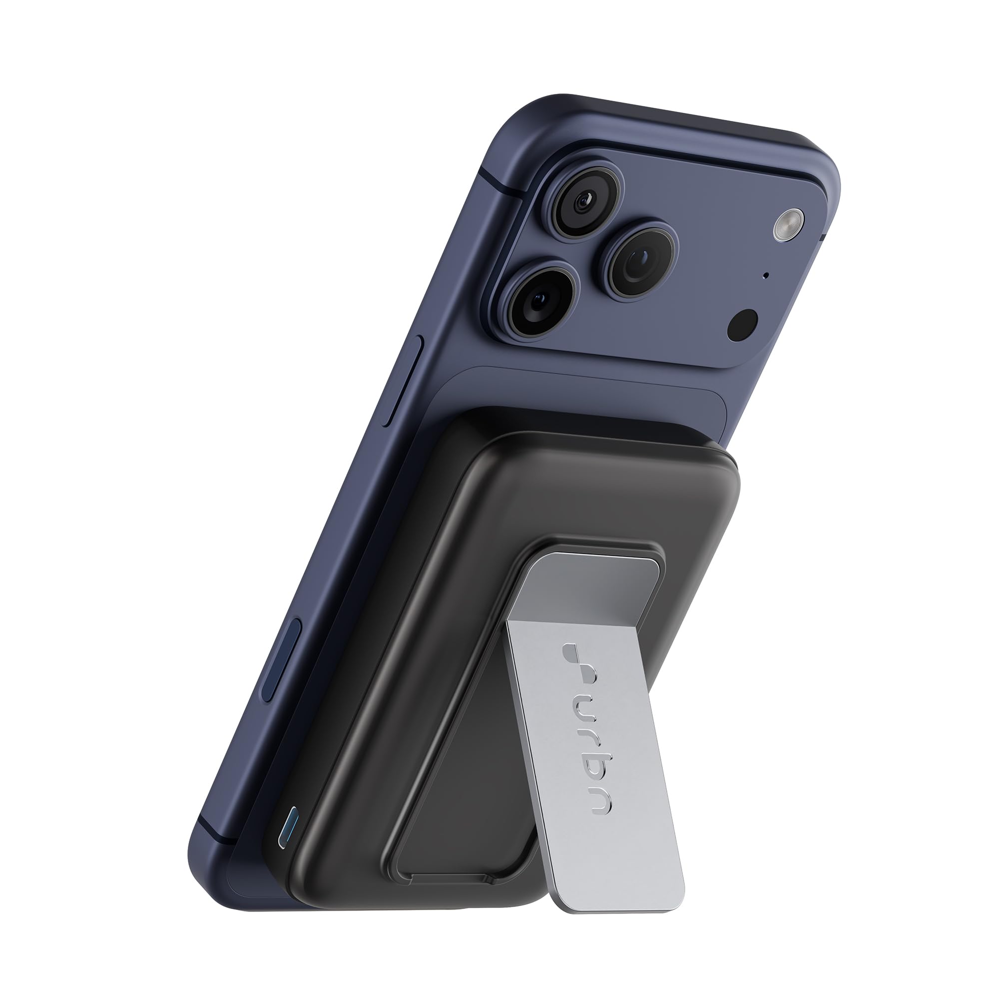 URBN 10000mAh Frost MagSafe Power Bank with Built-in Stand | 15W Magnetic Wireless Charging | 20W USB-C PD Fast Charging | Ultra Compact | Pass-Through Charging | MagTag Ring | (Black)-image-29