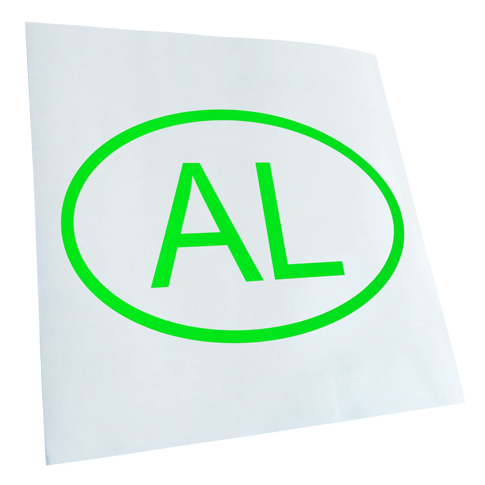 Kiwistar - Albanian AL - Neon Green - G10 - For Cars, Bicycles, Vehicles, Motorcycles, Mopeds, Tuning, Rear Windows