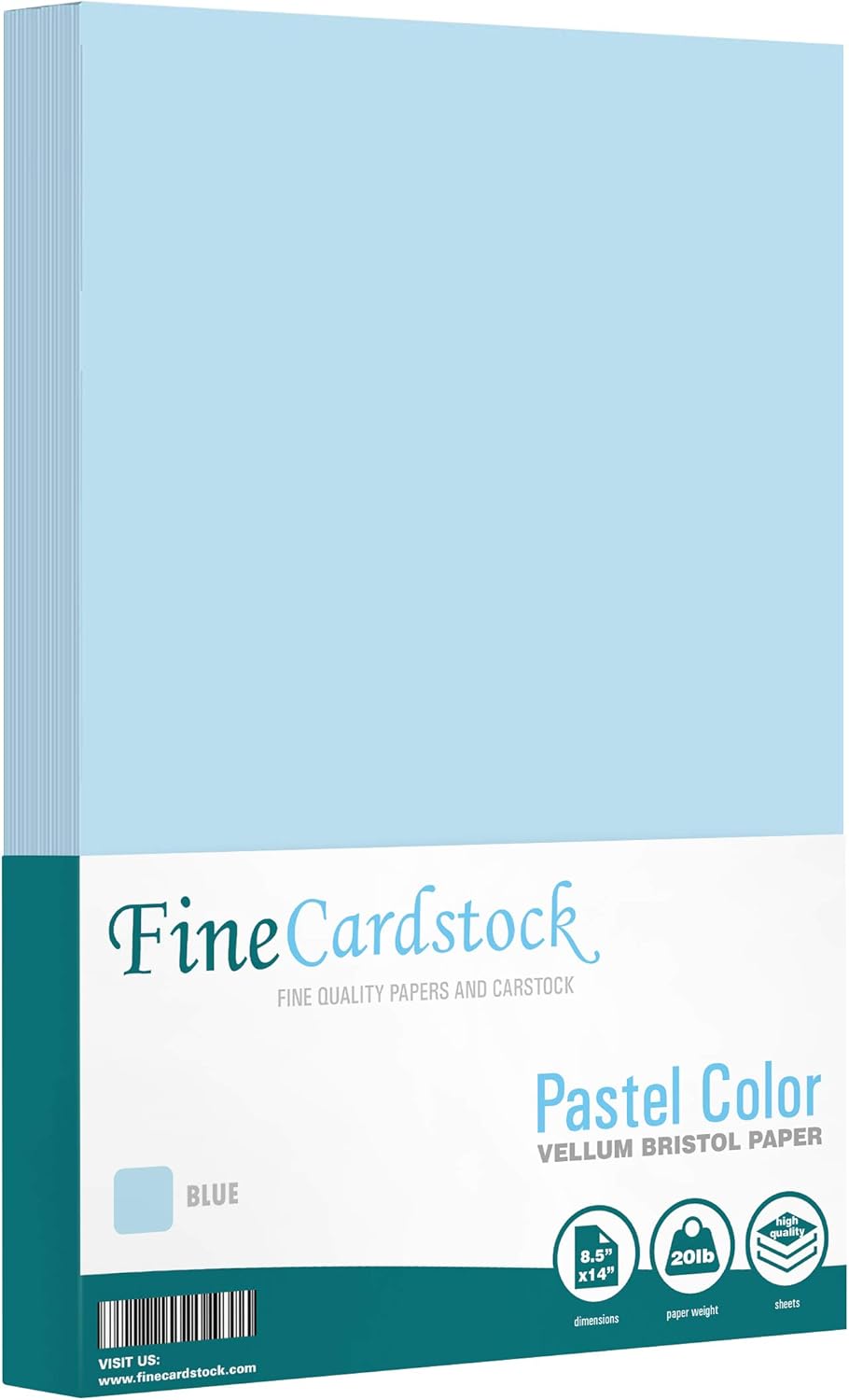 8.5 x 14" Blue Pastel Colored Paper - Great for Arts and Crafts, Invitations, Menus and Stationery Printing - 20lb Bond (75GSM) Legal Size Paper for Copy, Writing, Printing - 100 Sheets per Pack