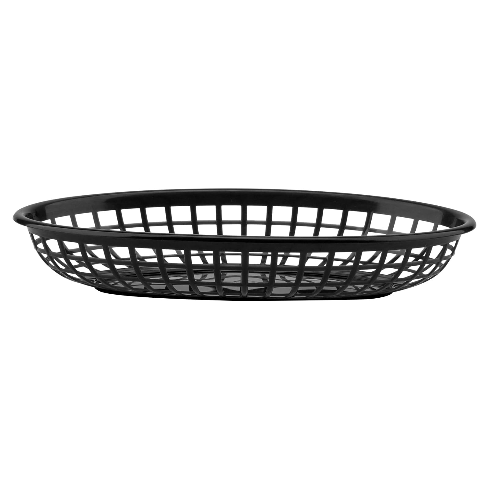 KEILEOHO Lot de 60 paniers ovales en plastique - 24 x 15,5 x 4,7 cm - Noir