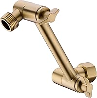 Vista 1 de TRUSTMI Brazo de ducha de latón de 4 pulgadas de altura ajustable, soporte de brazo de extensión de cabezal de ducha, oro cepillado